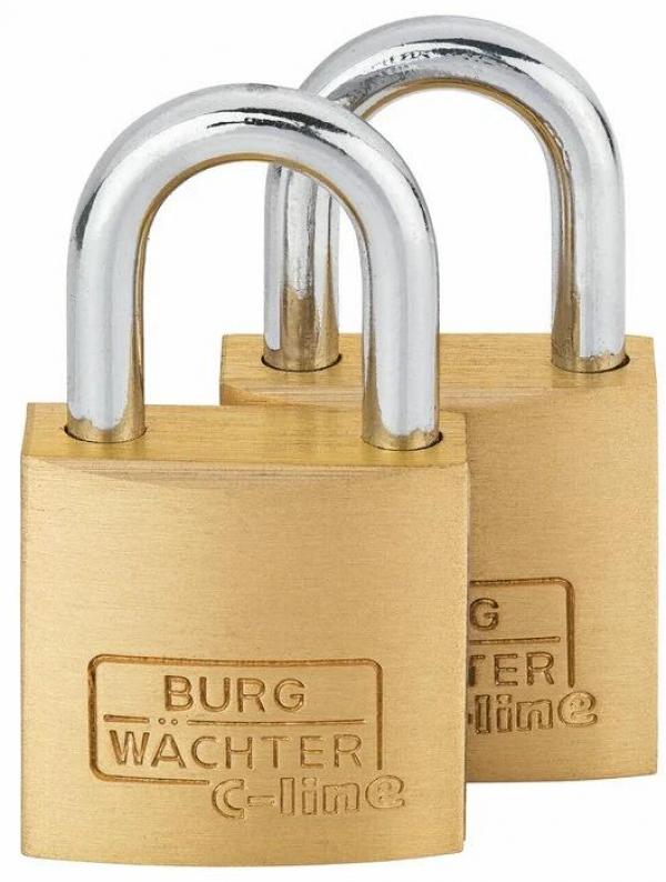 ARDEBO.de Burg Wächter Duo 222 20 SB Vorhangschloss-Set, Messing (29911)