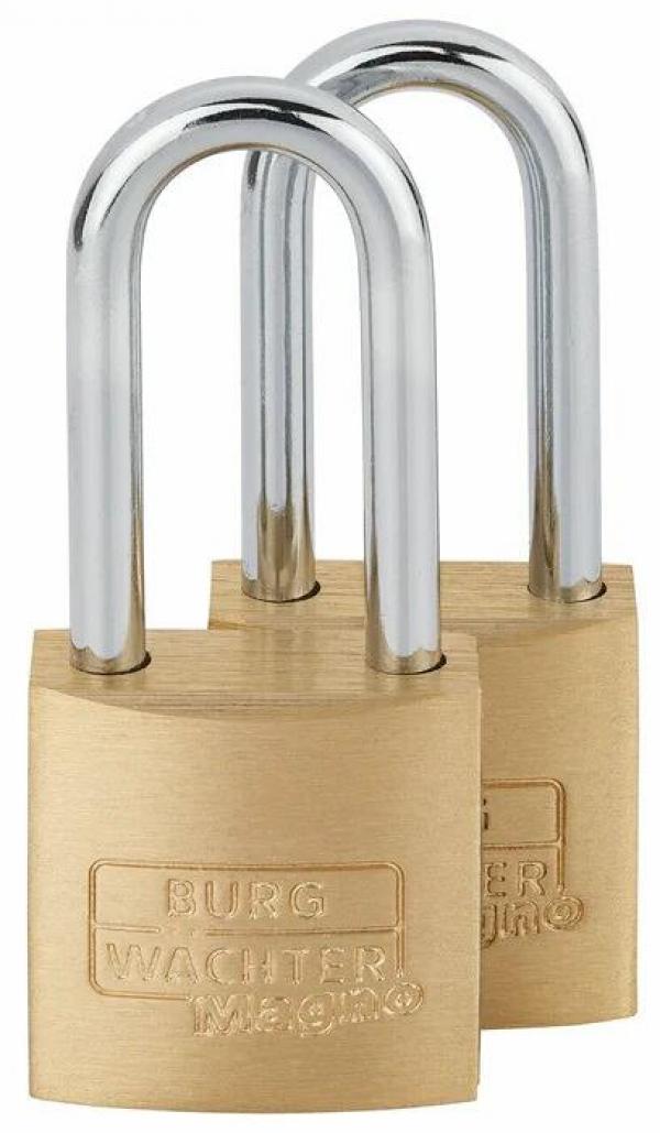 ARDEBO.de Burg Wächter Duo 400 E HB 20 26 SB Magno Zylinder-Vorhängeschloss, Messing (29961)