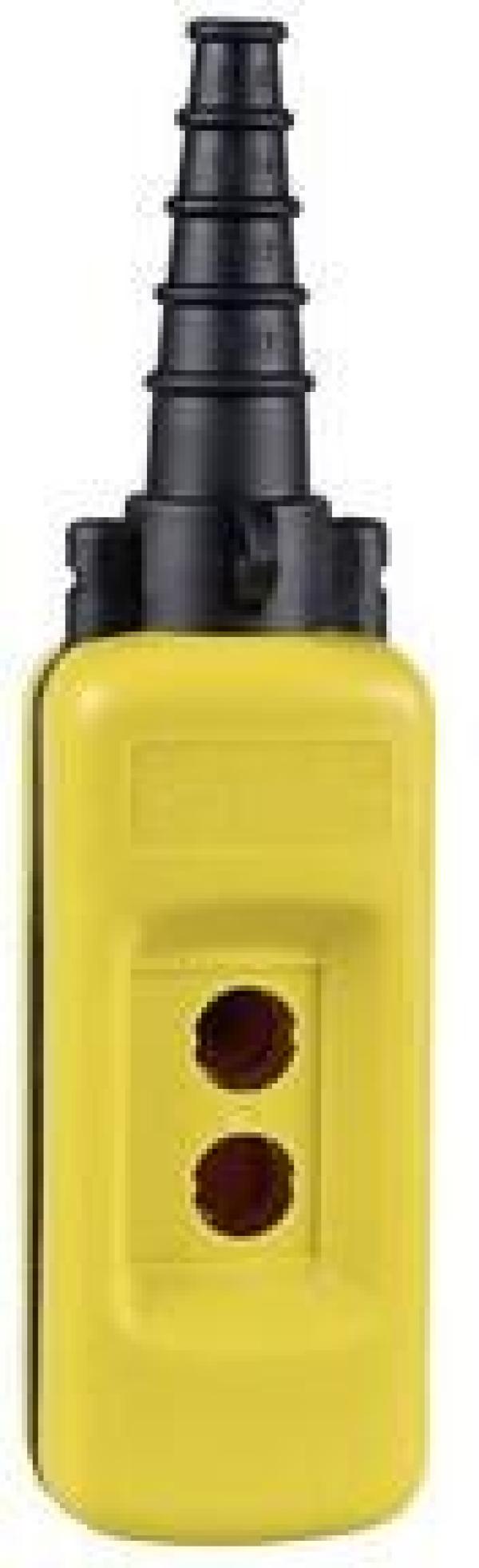 ARDEBO.de Schneider Electric XACA02 Leergehäuse für Hängetaster, 2 vertikale Bohrungen, IP65, Innendurchmesser 26mm, gelb