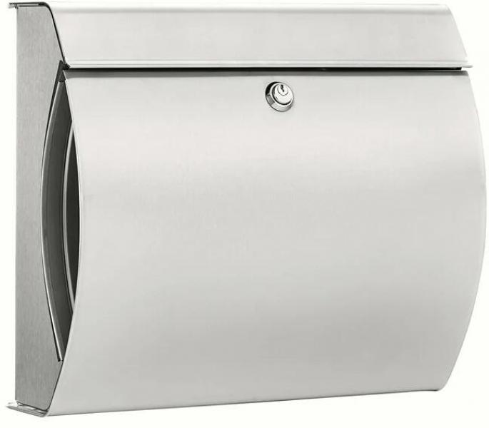 Burg Wächter Verona 3844 Ni Edelstahl-Briefkasten, Querformat, Öffnungsstopp, Zeitungsfach (32500)