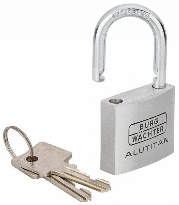 Burg Wächter 770 60 SB Alutitan Zylinder-Vorhangschloss, Aluminium (36121)
