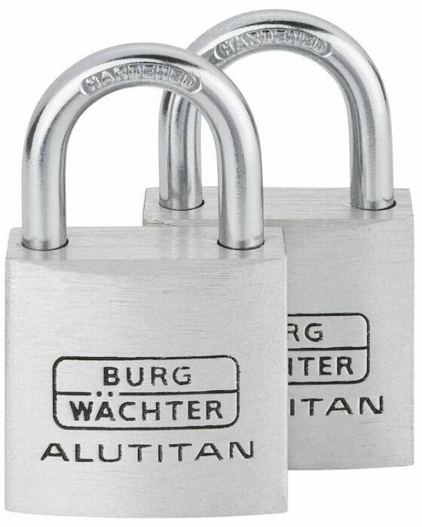 ARDEBO.de Burg Wächter Duo 770 30 SB Alutitan Vorhängeschloss-Set, Aluminium (36151)