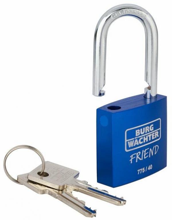 Burg Wächter 775 40 35 Blue SB Friend Zylinder-Vorhängeschloss, Aluminium, blau (39441)