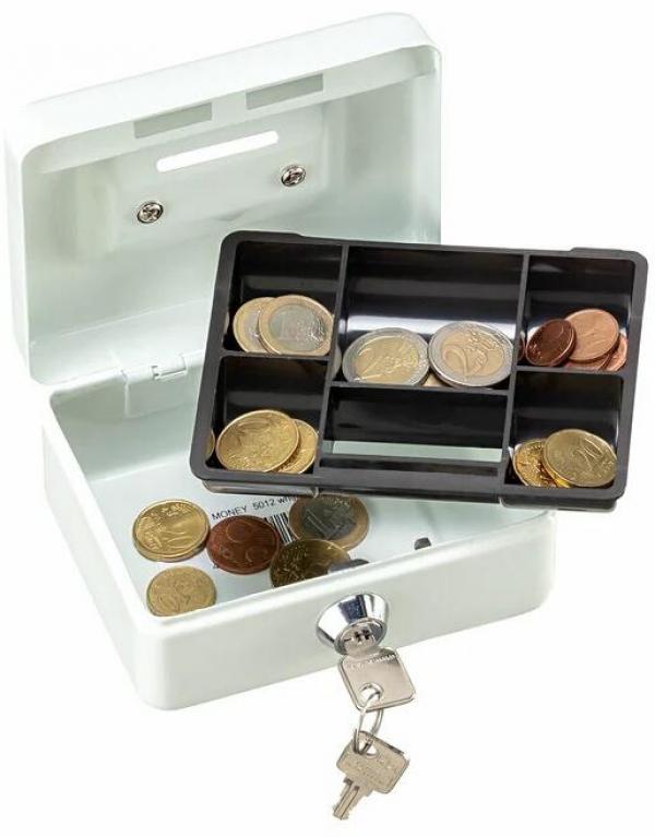 Burg Wächter Money 5012 white Kassette mit Sparschlitz, Breite 125mm, weiß (40110)