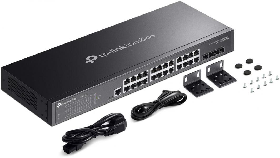 ARDEBO.de TP-Link Omada 24-Port Gigabit L2+ Managed Switch with 4 10GE SFP+ Slots (SG3428X)