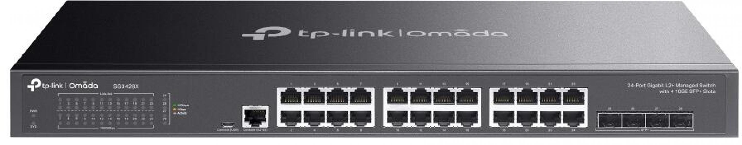 TP-Link Omada 24-Port Gigabit L2+ Managed Switch with 4 10GE SFP+ Slots (SG3428X)