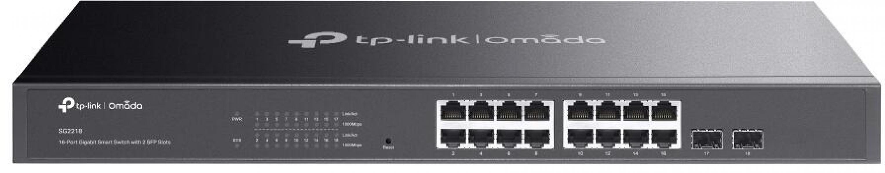 ARDEBO.de TP-Link Omada 16-Port Gigabit Smart Switch with 2 SFP Slots (SG2218)