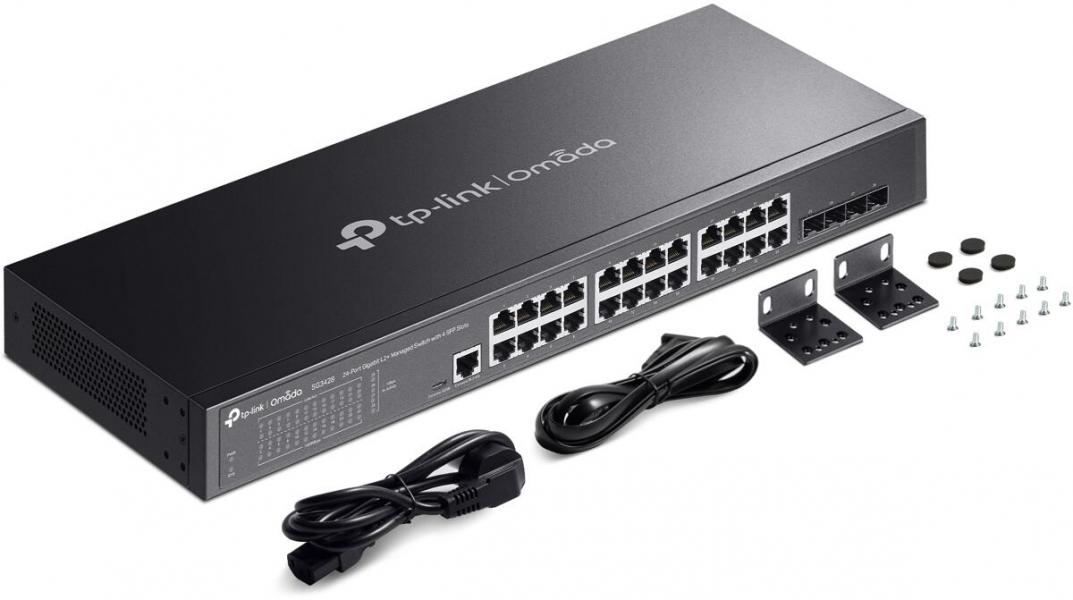 ARDEBO.de TP-Link Omada 24-Port Gigabit L2+ Managed Switch with 4 SFP Slots (SG3428)