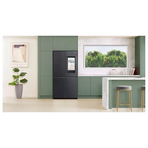Samsung RF65DG9H0EB1EF Stand Side-by-Side Kombination, 91,2 cm breit, 636 L, NoFrost+, WIFI, Beverage Center mit Dual Water Dispenser, Dual Ice Maker, Festwasseranschluss, Premium Black Steel