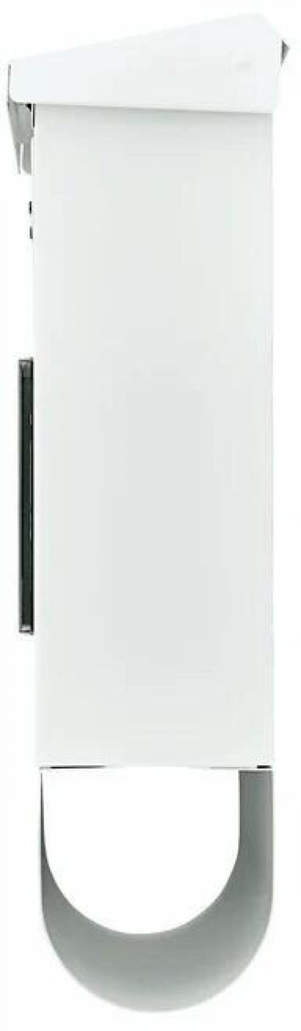 Burg Wächter Malaga 4400 W Solar-Briefkasten-Set, mit Zeitungsfach, Querformat, Öffnungsstopp, Hausnummernfeld, weiß (75320)