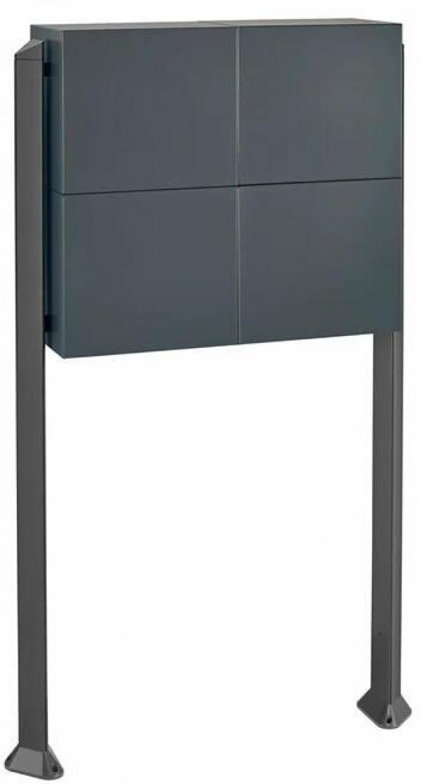 Burg Wächter 82124 ANT Dual-Front, 8 in 4x Briefkasten-Anlage, zum Einbetonieren, Stahl, anthrazit (82124)