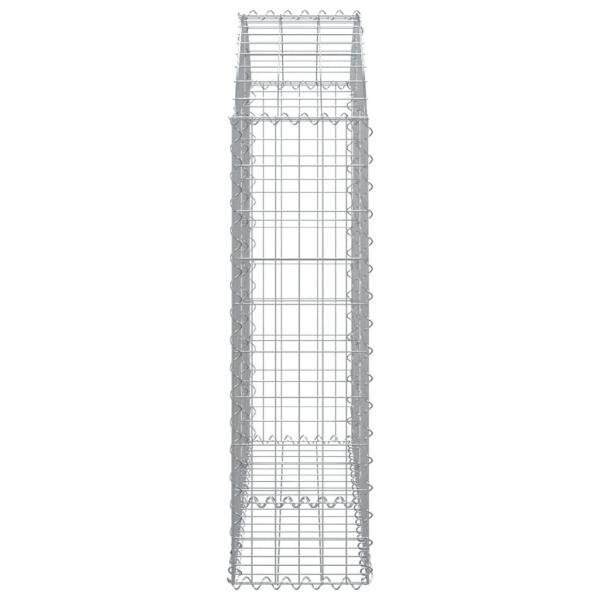 Gabione mit Hochbogen 100x30x100/120 cm Verzinktes Eisen