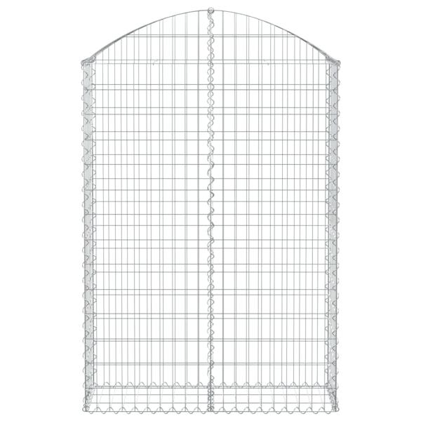 Gabione mit Hochbogen 100x30x140/160 cm Verzinktes Eisen