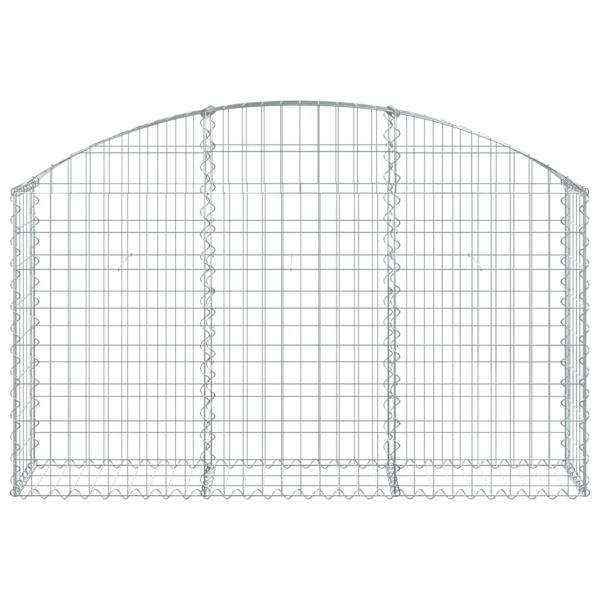Gabione mit Hochbogen 150x30x80/100 cm Verzinktes Eisen