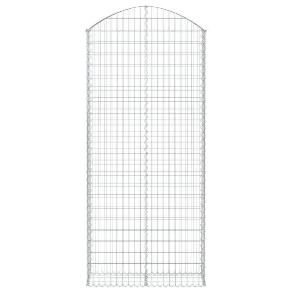 Gabione mit Hochbogen 100x30x220/240 cm Verzinktes Eisen