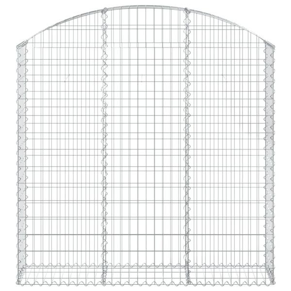 Gabione mit Hochbogen 150x30x140/160 cm Verzinktes Eisen
