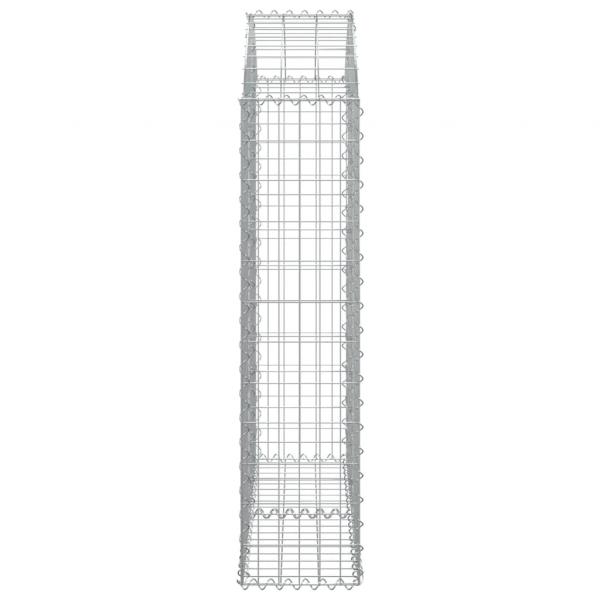 Gabione mit Hochbogen 100x30x120/140 cm Verzinktes Eisen