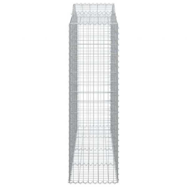 Gabionen mit Hochbogen 13Stk. 200x50x160/180cm Verzinktes Eisen