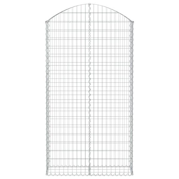 Gabione mit Hochbogen 100x30x180/200 cm Verzinktes Eisen