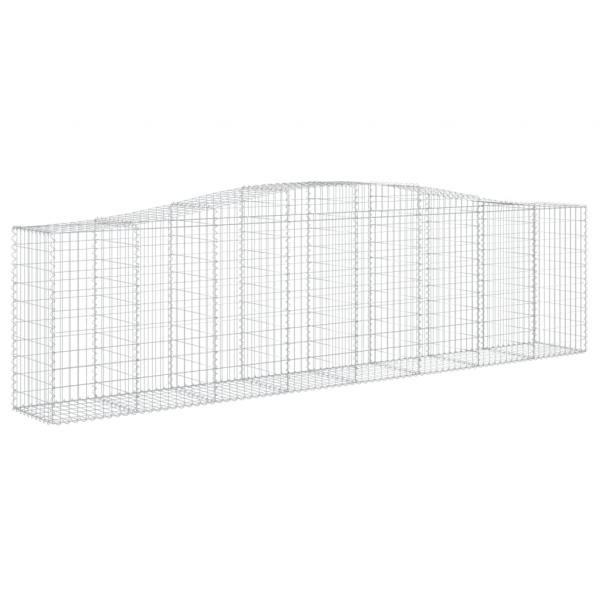 Gabionen mit Hochbogen 4 Stk. 400x50x100/120cm Verzinktes Eisen