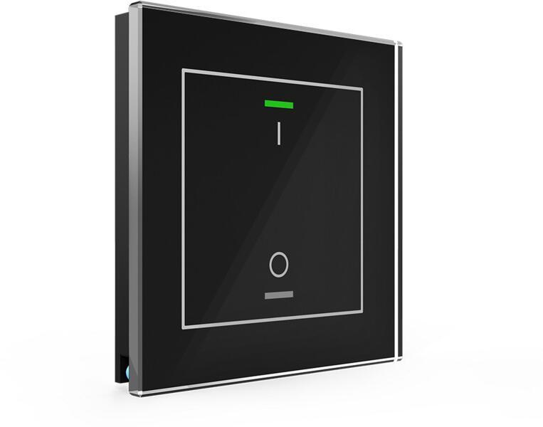 ARDEBO.de MDT KNX Glastaster II Light, 1-fach, RGBW, Temperatursensor, Schalten, schwarz (BE-GTL1TS.B1S)