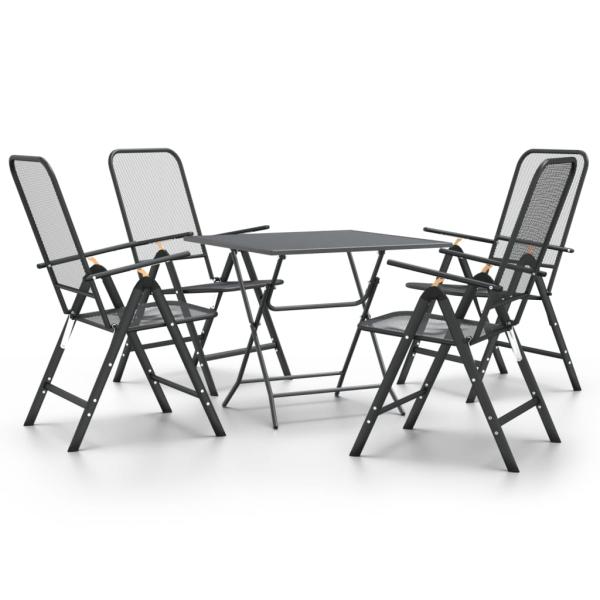 5-tlg. Garten-Essgruppe Streckmetall Anthrazit
