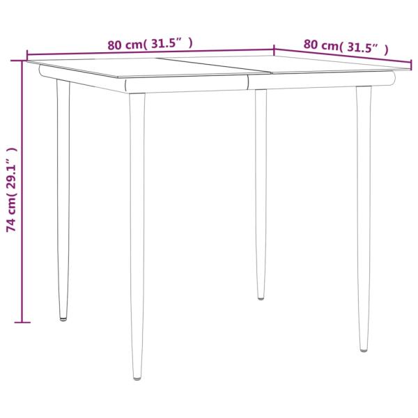 5-tlg. Garten-Essgruppe mit Kissen Schwarz Poly Rattan