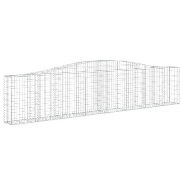 Gabionen mit Hochbogen 4 Stk. 400x30x80/100cm Verzinktes Eisen