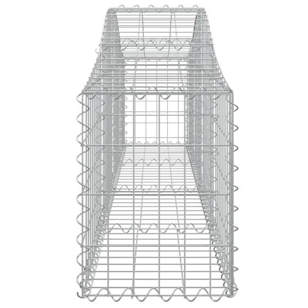 Gabionen mit Hochbogen 2 Stk. 200x30x40/60 cm Verzinktes Eisen