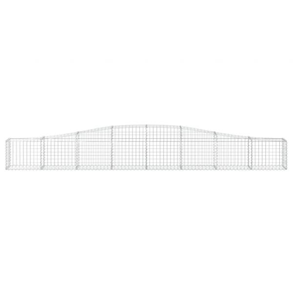 Gabionen mit Hochbogen 4 Stk. 400x30x40/60 cm Verzinktes Eisen