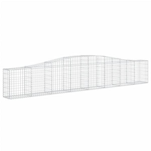 Gabionen mit Hochbogen 2 Stk. 400x30x60/80 cm Verzinktes Eisen