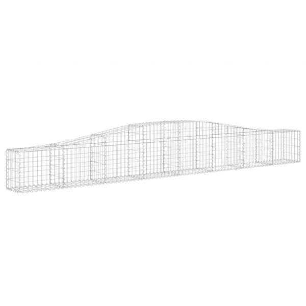Gabionen mit Hochbogen 5 Stk. 400x30x40/60 cm Verzinktes Eisen