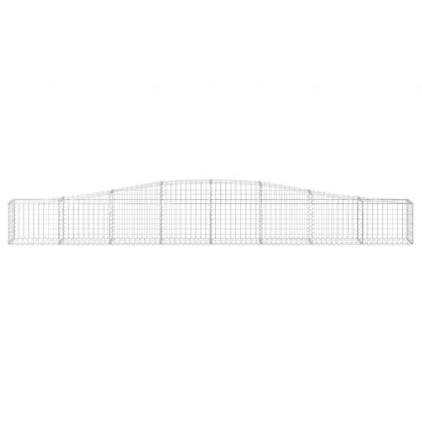 Gabionen mit Hochbogen 8 Stk. 400x30x40/60 cm Verzinktes Eisen