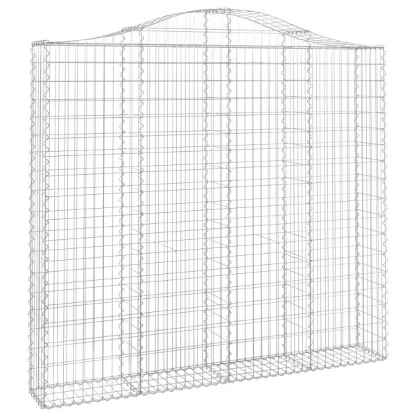 Gabionen mit Hochbogen 5 Stk. 200x30x180/200cm Verzinktes Eisen