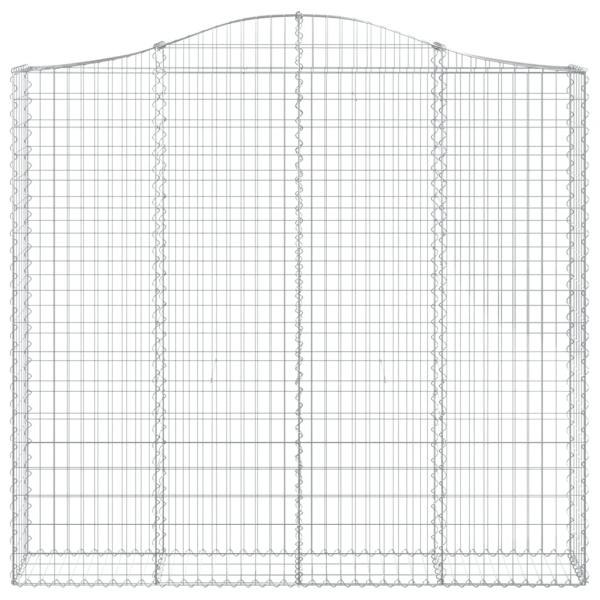 Gabionen mit Hochbogen 5 Stk. 200x30x180/200cm Verzinktes Eisen