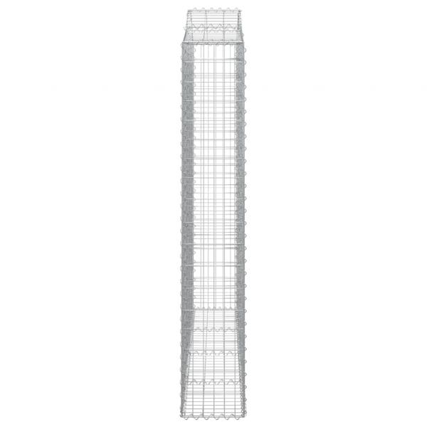 Gabionen mit Hochbogen 5 Stk. 200x30x180/200cm Verzinktes Eisen