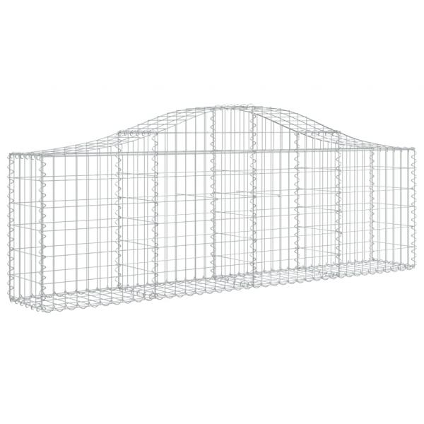 Gabionen mit Hochbogen 4 Stk. 200x30x60/80 cm Verzinktes Eisen