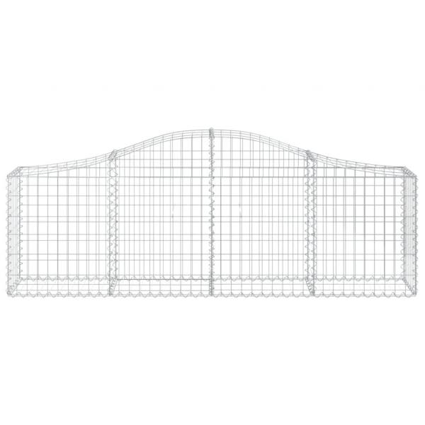 Gabionen mit Hochbogen 4 Stk. 200x30x60/80 cm Verzinktes Eisen