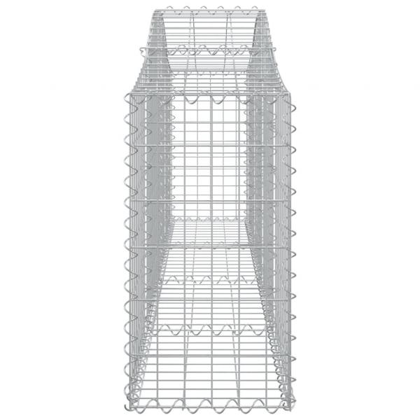 Gabionen mit Hochbogen 4 Stk. 200x30x60/80 cm Verzinktes Eisen