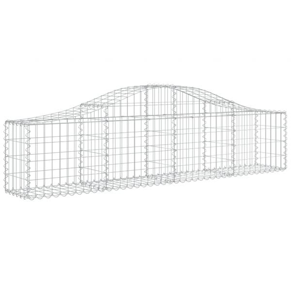 Gabionen mit Hochbogen 4 Stk. 200x30x40/60 cm Verzinktes Eisen