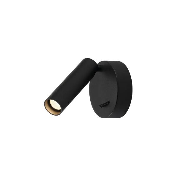 ARDEBO.de SLV KARPO Wand- und Deckenleuchte, einflammig, LED, 3000K, rund, schwarz, mit Schalter (152340)
