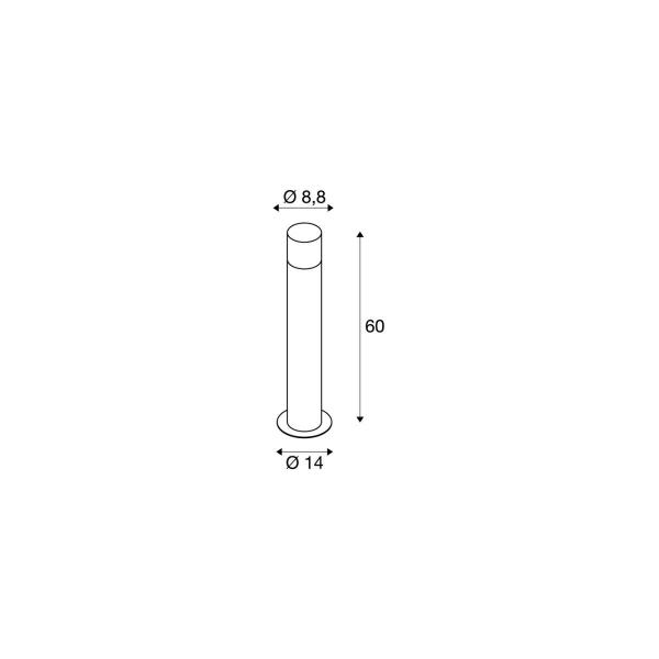 SLV GRAFIT 60 Outdoor Stehleuchte, anthrazit, round, E27 (1006181)