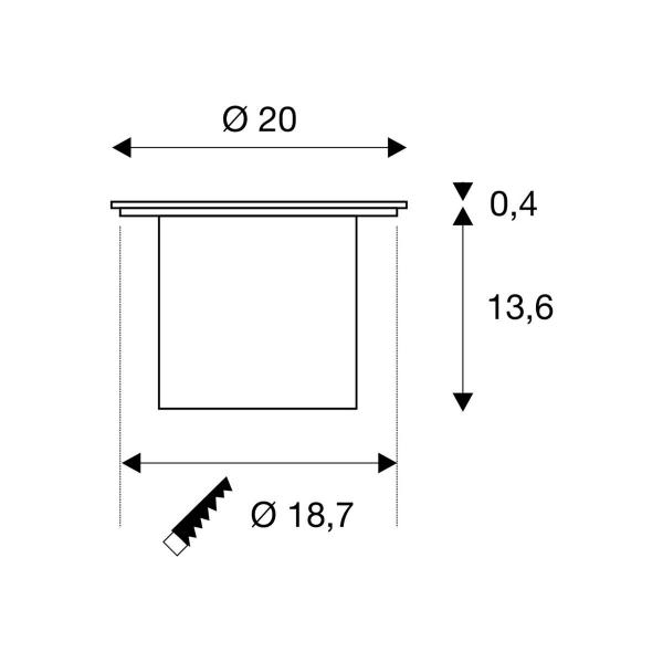 SLV ROCCI 200 Outdoor Bodeneinbauleuchte, LED, 3000K, IP67, rund, edelstahl 316 (1006104)