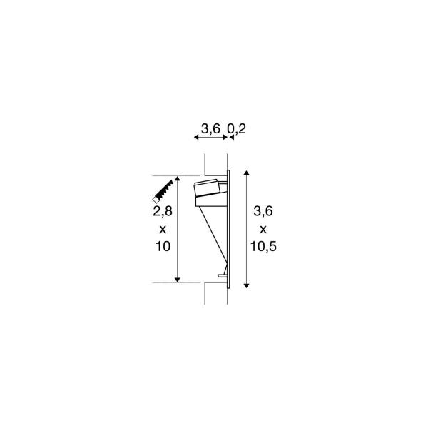 SLV NOTAPO S Wandeinbauleuchte, LED, 3000K, weiß (1002979)
