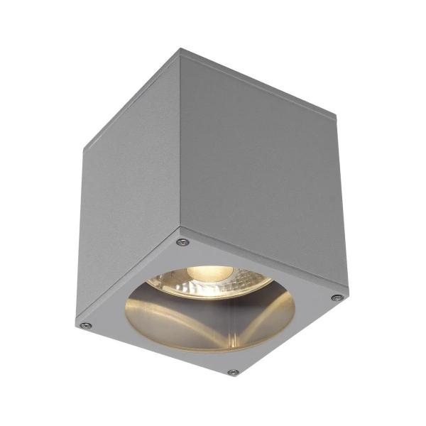 ARDEBO.de SLV BIG THEO, Outdoor Deckenleuchte, QPAR111, IP44, eckig, max. 75W, silbergrau (229554)