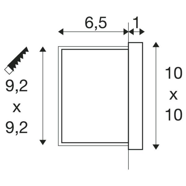 SLV CONCRETO Wandeinbauleuchte, 3.2W, 15lm, 3000K, IP65, grau (1006407)