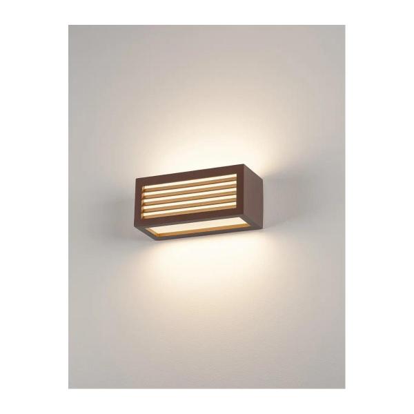 SLV BOX-L, Outdoor Wandleuchte, TC-(D,H,T,Q)SE, IP44, eckig, max. 18W, rost (232497)