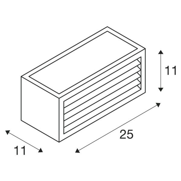 SLV BOX-L, Outdoor Wandleuchte, TC-(D,H,T,Q)SE, IP44, eckig, max. 18W, rost (232497)