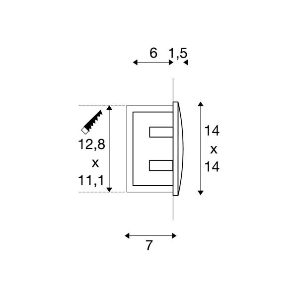 SLV DOWNUNDER OUT L Wandeinbauleuchte, LED, 3000K, anthrazit (233615)