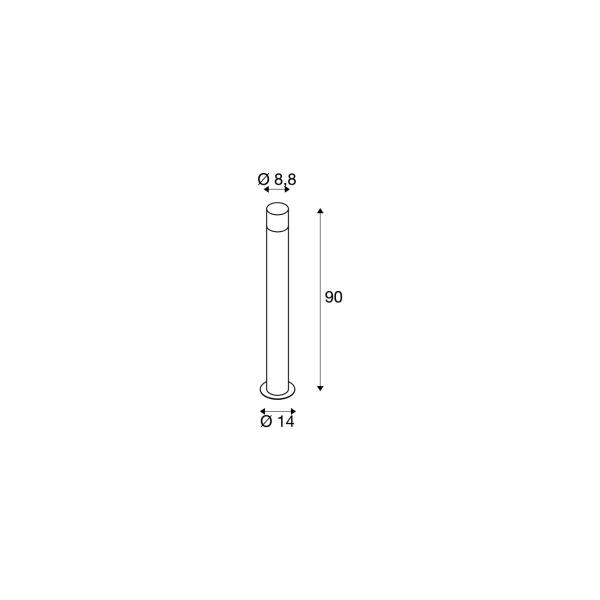 SLV GRAFIT 90 Outdoor Stehleuchte, anthrazit, round, E27 (1006182)
